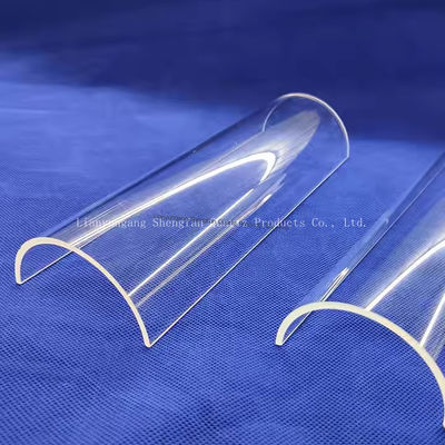 qualité Custom High Temperature Resistant Transparent Semicircular Quartz Glass Tile Usine