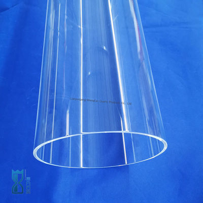 Tube en verre de quartz de grand diamètre personnalisé d'usine résistant aux hautes températures et à la corrosion pour applications industrielles