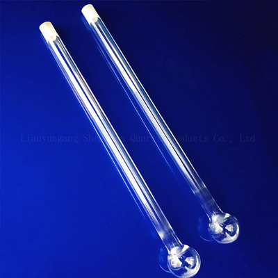 Tubes d'essai en quartz transparent à bouche longue produits de tubes à souffler en boule Plaque de verre SIO2 Composition de tube d'essai en quartz