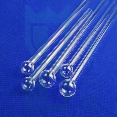 Tubes d'essai en quartz transparent à bouche longue produits de tubes à souffler en boule Plaque de verre SIO2 Composition de tube d'essai en quartz