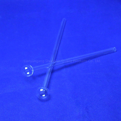 Tubes d'essai en quartz transparent à bouche longue produits de tubes à souffler en boule Plaque de verre SIO2 Composition de tube d'essai en quartz
