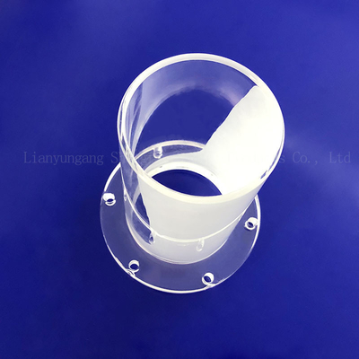 Fabrication personnalisée à haute température étanche à la flange de quartz perforé à la tube de verre de quartz