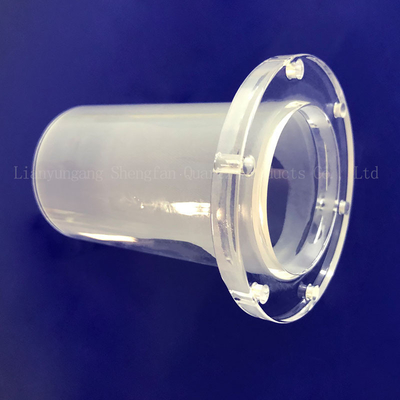 Fabrication personnalisée à haute température étanche à la flange de quartz perforé à la tube de verre de quartz