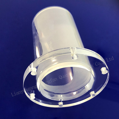 Fabrication personnalisée à haute température étanche à la flange de quartz perforé à la tube de verre de quartz