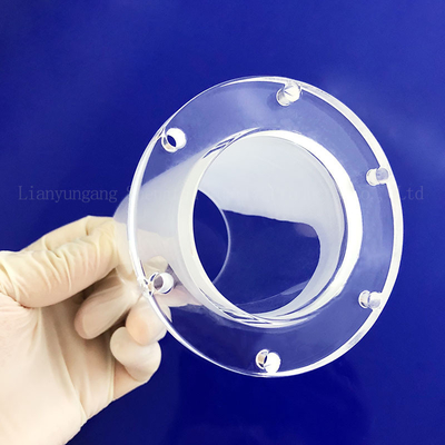 Fabrication personnalisée à haute température étanche à la flange de quartz perforé à la tube de verre de quartz