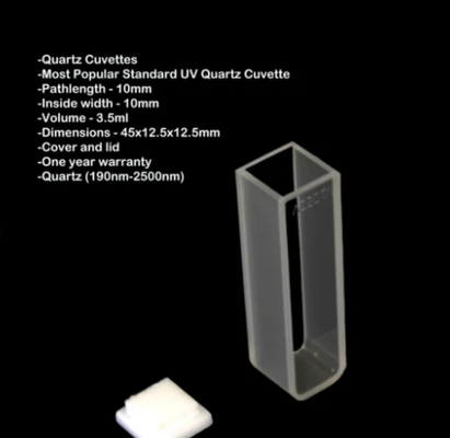 Essentiel pour le laboratoire! Cuvettes de quartz ultraviolet 5mL/10mL 100% sans bulles Compatible avec les spectrophotomètres UV-Vis