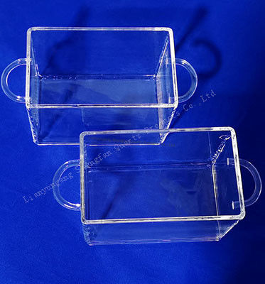 Container en verre quartz de silice fondu sur mesure avec poignée