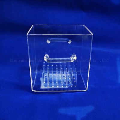 Container en verre quartz de silice fondu sur mesure avec poignée