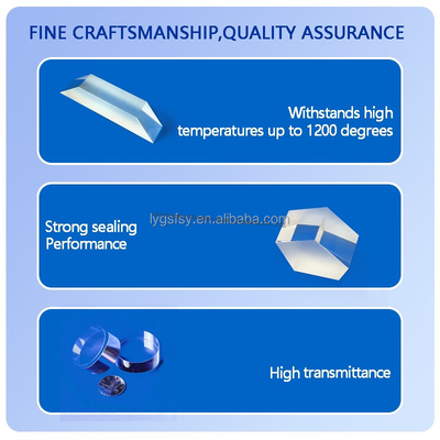 Service de traitement de coupe et de soudure sur mesure de prismes en quartz optique pour plaque de quartz transparente carrée