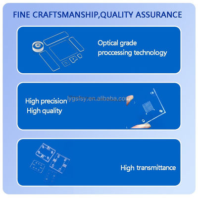 Plaque de verre quartz transparent avec une transmission lumineuse élevée, une résistance à haute température et une résistance à la corrosion pour des applications techniques