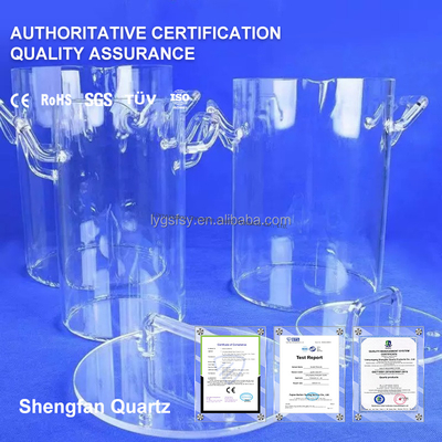 2.2g/cm3 Densité haute température résistant à la corrosion Beaker de verre de quartz transparent pour l'industrie