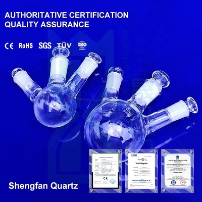 La Chine fournit des ballons en verre de quartz de haute qualité à 3 cols pour une utilisation en laboratoire