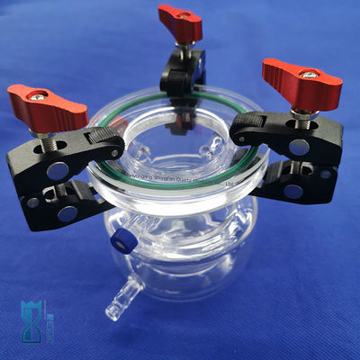 Réacteur de quartz à double couche hautement transparent et résistant à la corrosion personnalisé pour les verres de laboratoire scientifique