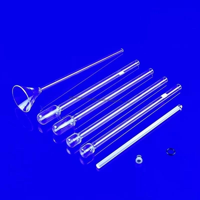 Tubes d'adsorption BET en verre de quartz résistant aux hautes températures, résistant à la corrosion et hautement transparent