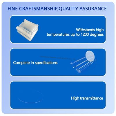 Haute transparence 99,99% de pureté Plaque de verre au quartz à température de travail de 1100 °C
