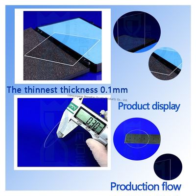 Haute transparence 99,99% de pureté Plaque de verre au quartz à température de travail de 1100 °C