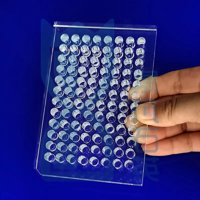96 Puits de verre de quartz Plaque d' hémagglutination Microplaque 96 micro-puits Plaques de quartz fondu Plaque de verre de quartz
