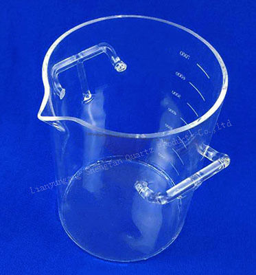 Becher en quartz transparent de 50 à 1000 ml résistant à la corrosion et à haute température