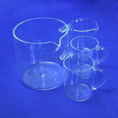 Becher en quartz transparent de 50 à 1000 ml résistant à la corrosion et à haute température