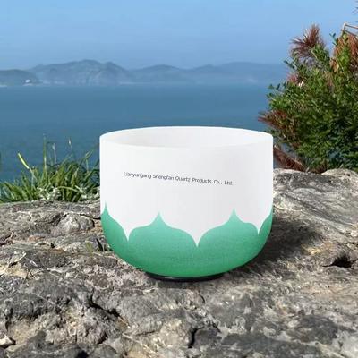 6-12 Inch Frosted Rainbow Design 7 Chakra Singing Bowl Quartz Crucible En Cristal Bol Chantant