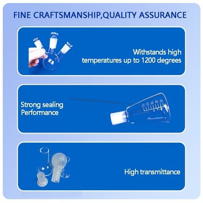 Bouteille en verre de quartz sur mesure de 50 à 5000 ml avec fond rond et plat