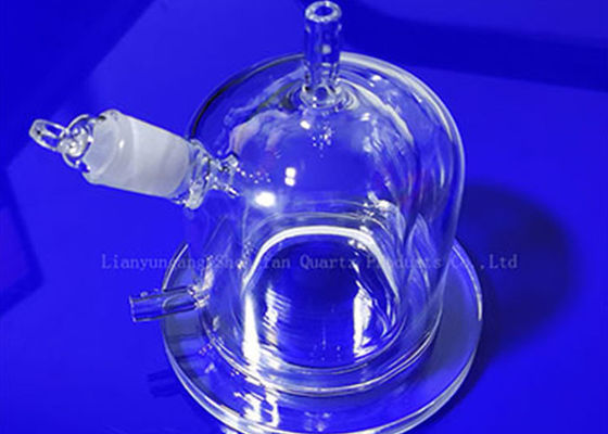 Produits de usinage de quartz de commande numérique par ordinateur de verrerie de laboratoire de la Science de cloche en verre de vide en verre de quartz de cloche en verre de quartz selon le dessin