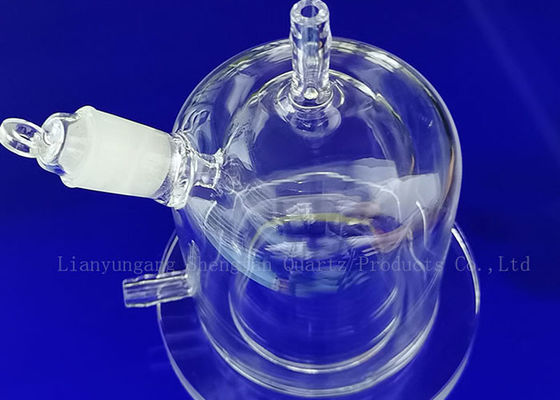 Produits de usinage de quartz de commande numérique par ordinateur de verrerie de laboratoire de la Science de cloche en verre de vide en verre de quartz de cloche en verre de quartz selon le dessin