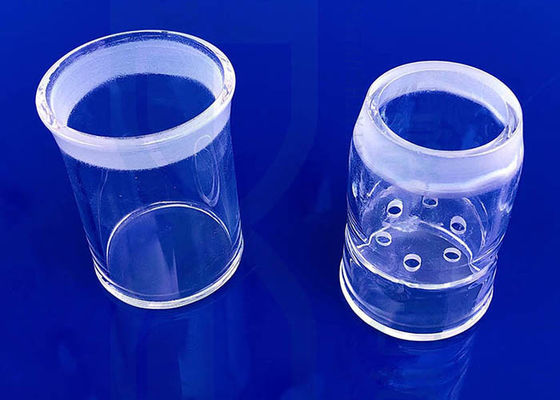 Verrerie de laboratoire de la Science du quartz 2.2g/Cm3 de grande pureté avec la bouche de meulage et le bouchon de meulage