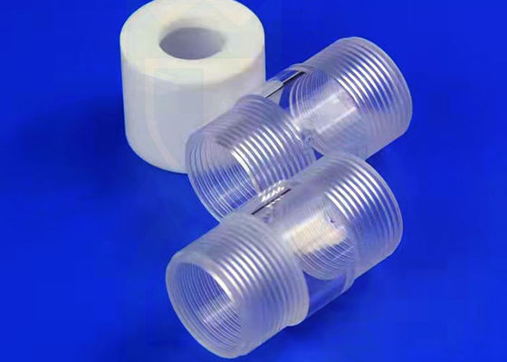 Fire Polished Heating Clear 2.2g/Cm3 Quartz Tubes With Ptfe Screw Lid Female Screw Thread