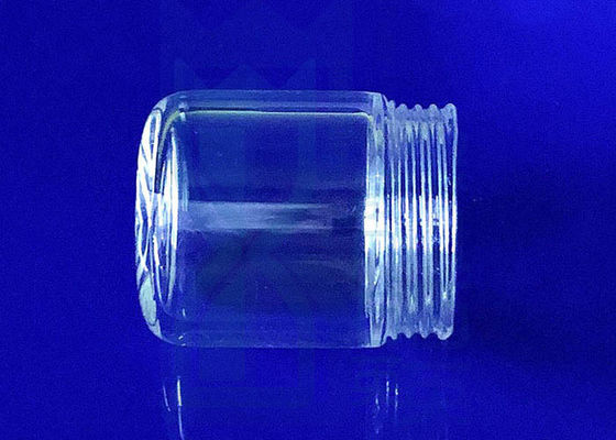 Adaptez le fond plat aux besoins du client clair de bouteille en verre de quartz 2.2g/Cm3 avec la bouche de filet de vis